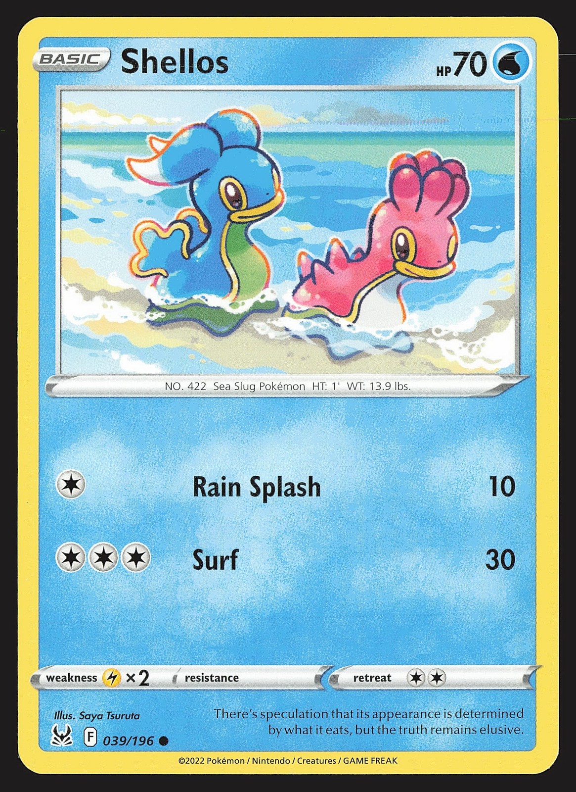 SWSH11: Lost Origin Shellos #039/196 Common Pokemon Card