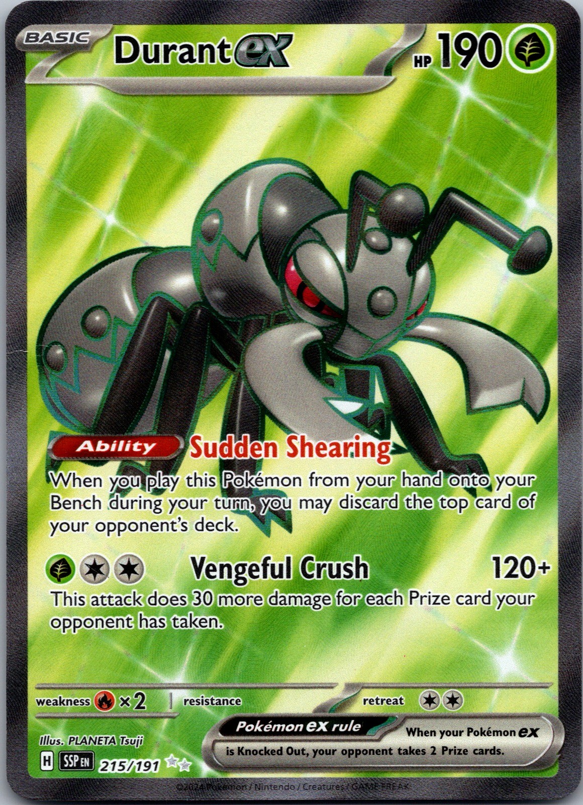 Durant ex – Ultra Rare SSP SV08: Surging Sparks 215/191 NM PLANETA Tsuji