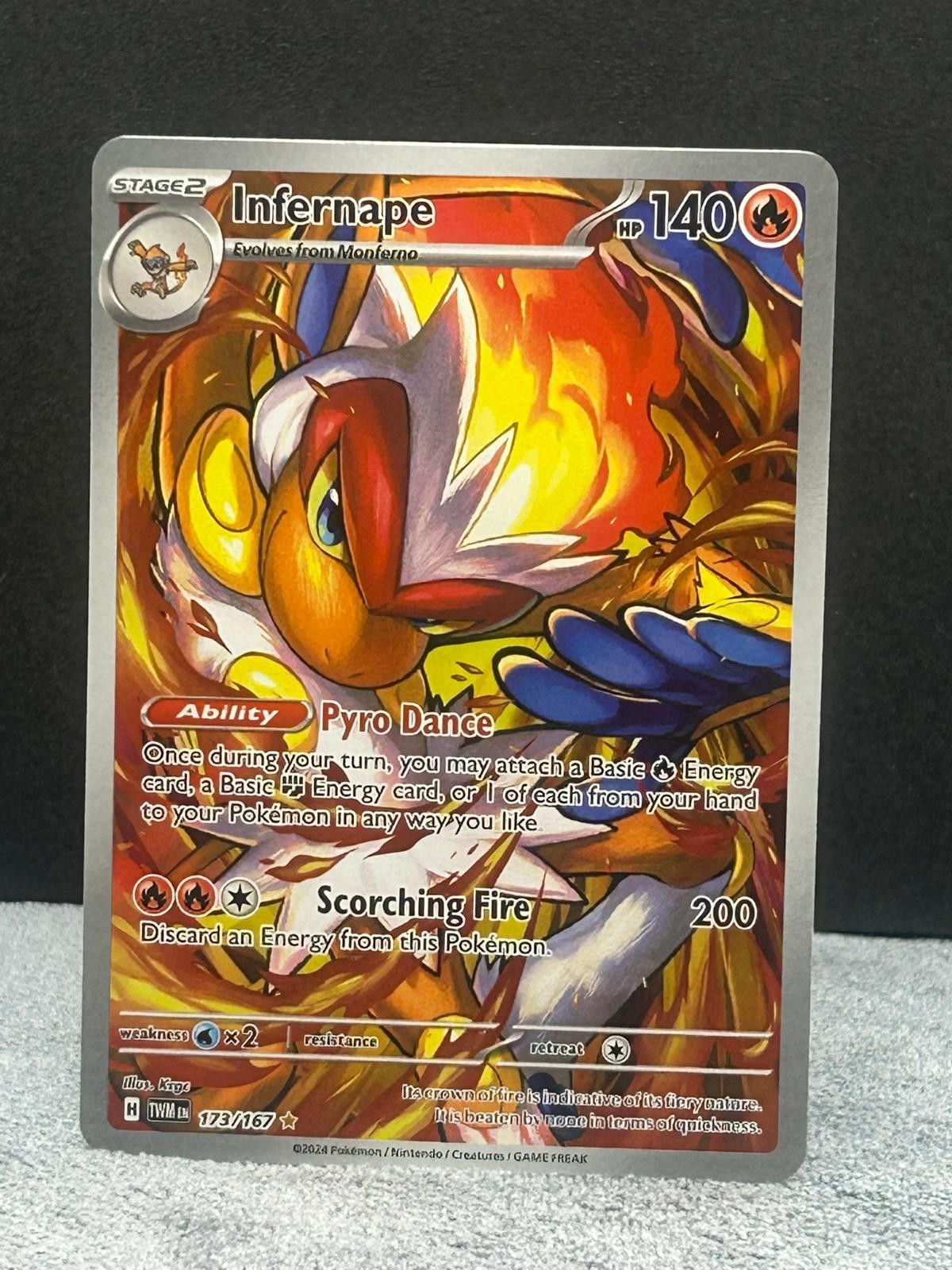 Infernape 173/167 Illustration Rare Twilight Masquerade Pokemon Holo Near Mint