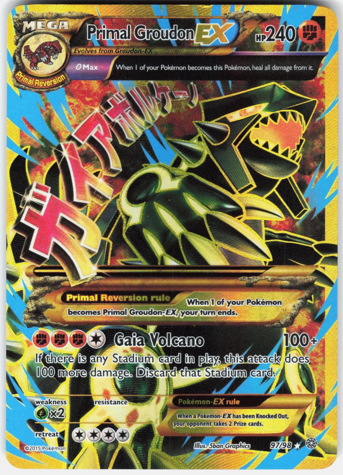 Pokemon Primal Groudon EX 97/98 Secret Rare Ancient Origins Pokemon LP