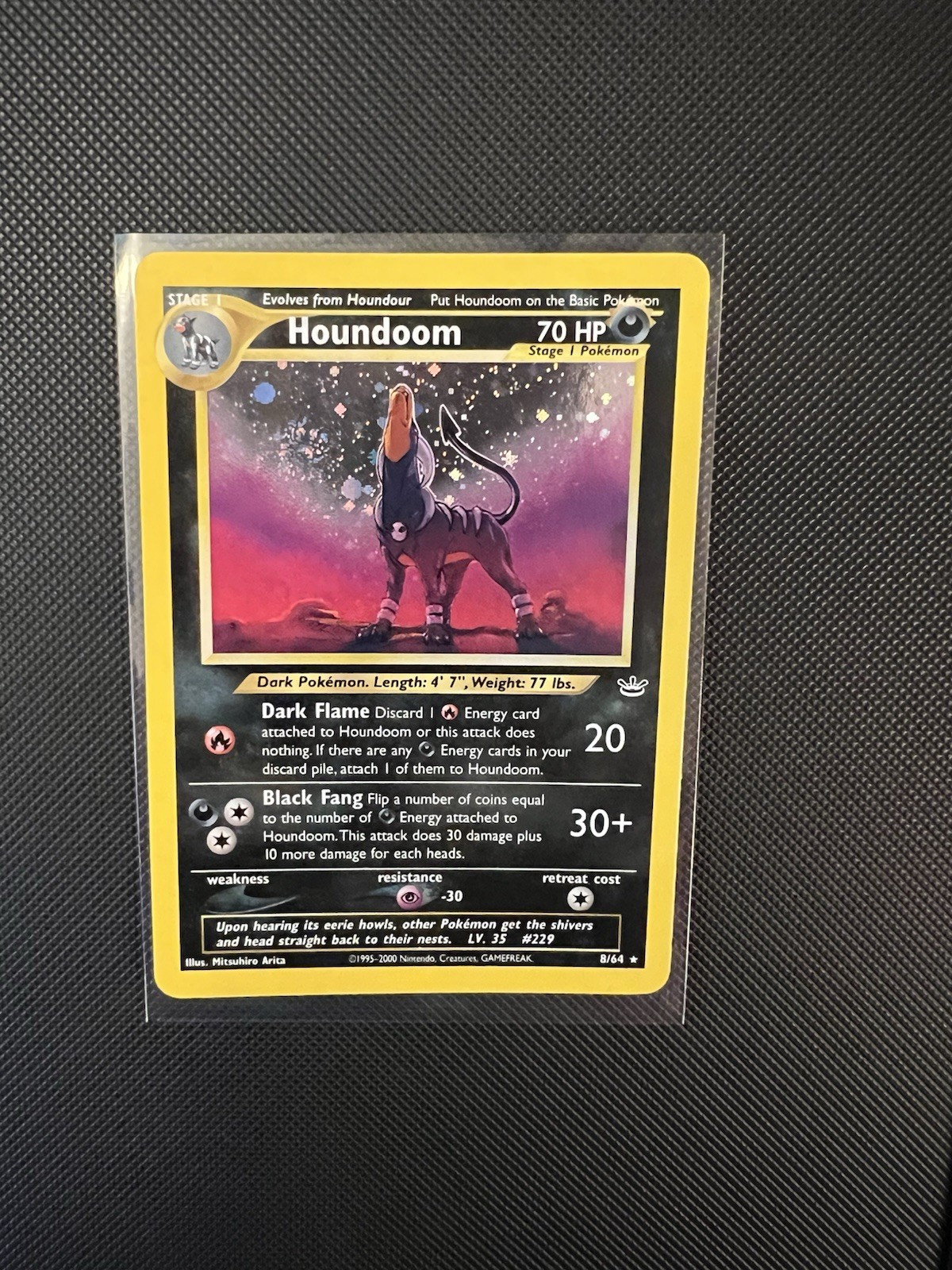 Pokémon TCG Houndoom Neo Revelation Holo With A Swirl 8/64