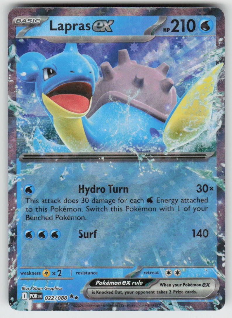 Lapras ex 022/088 Double Rare Perfect Order Pokemon Holo Near Mint