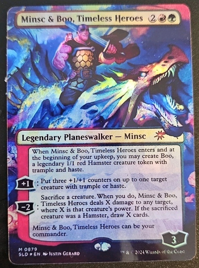 Minsc & Boo, Timeless Heroes (Rainbow Foil) Secret Lair Drop Foil Playtest Card