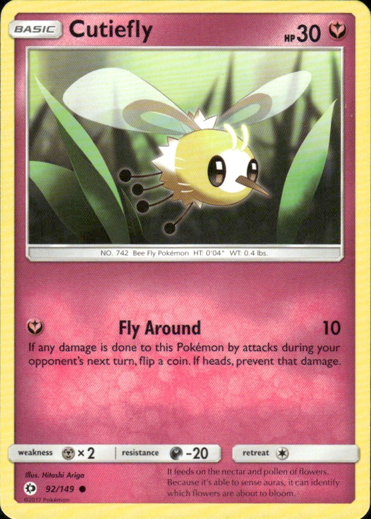 CUTIEFLY 92/149 SM BASE SET COMMON POKEMON HITOSHI ARIGA