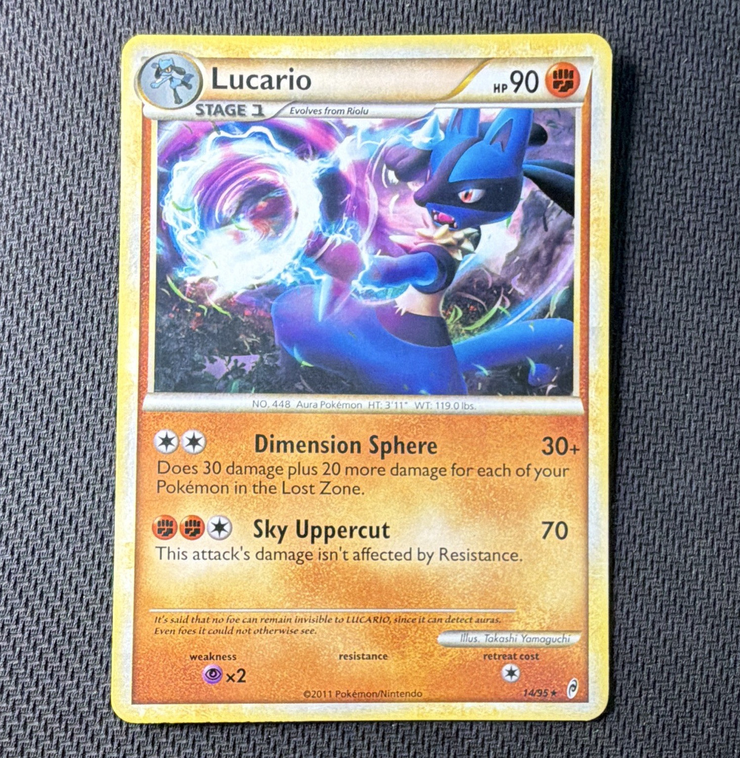 Nintendo Pokemon TCG Lucario 14/95 Call of Legends 2011 English Regular 90 HP