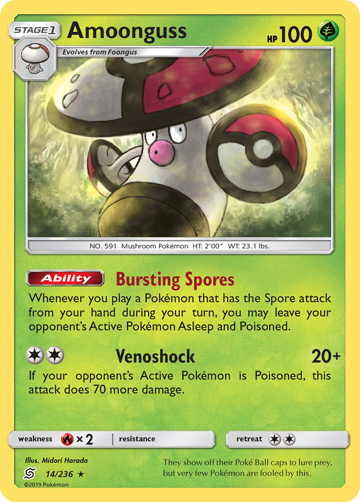 AMOONGUSS 14/236 R UNIFIED MINDS POKEMON MP HARADA