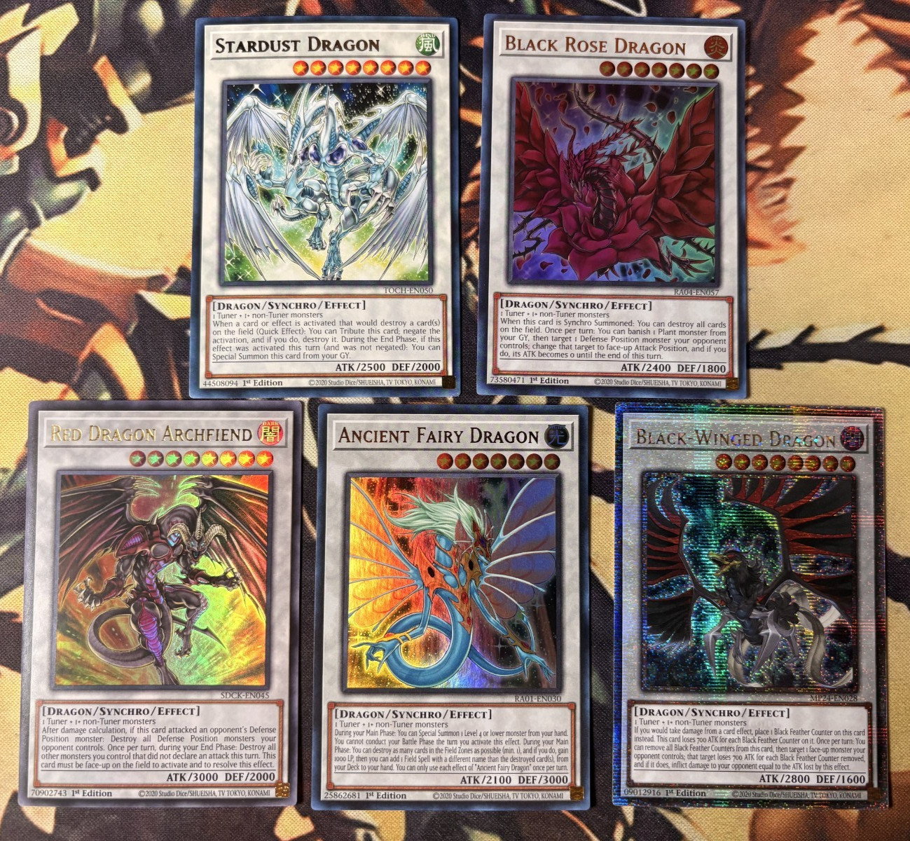 Yugioh: Signer Dragons Set – Stardust Black Rose Ancient Fairy Red Archfiend 5Ds