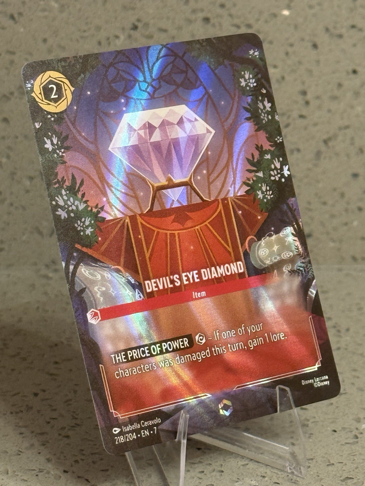 Ravensburger Disney Lorcana TCG Devil’s Eye Diamond Enchanted 218/204 EN