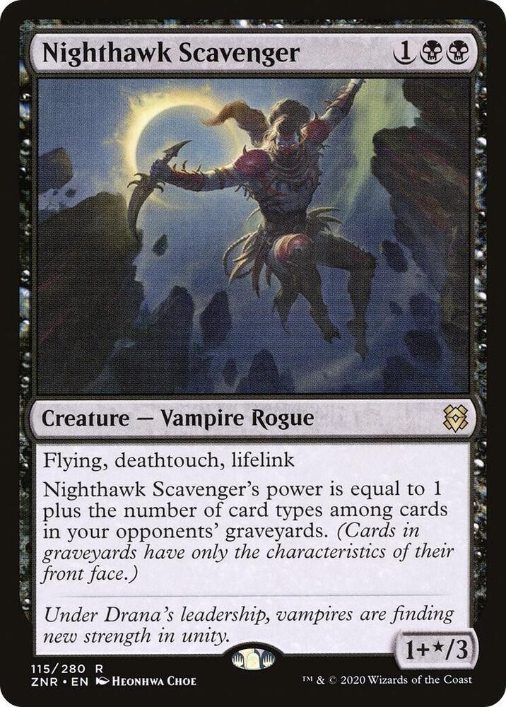 MTG – Nighthawk Scavenger – ZNR 115/280 – Zendikar Rising – Rare – Magic