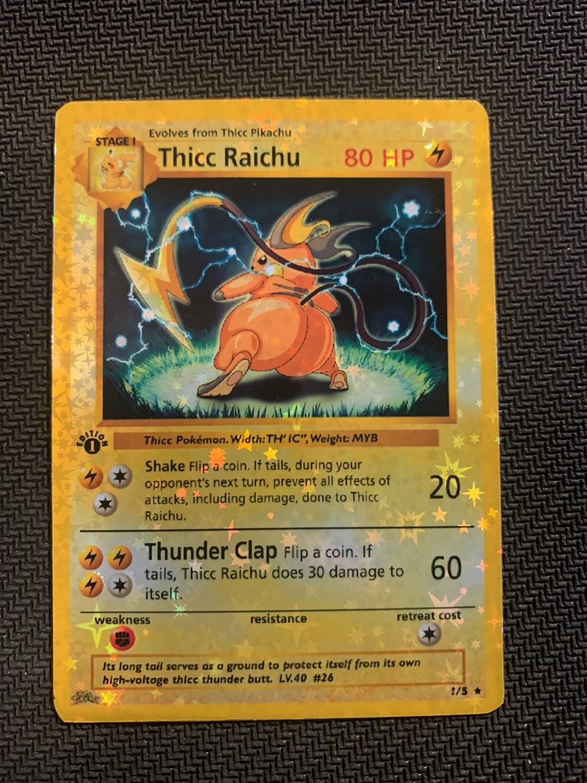 Thicc Raichu (Alternative Custom Art ) Holografic Card