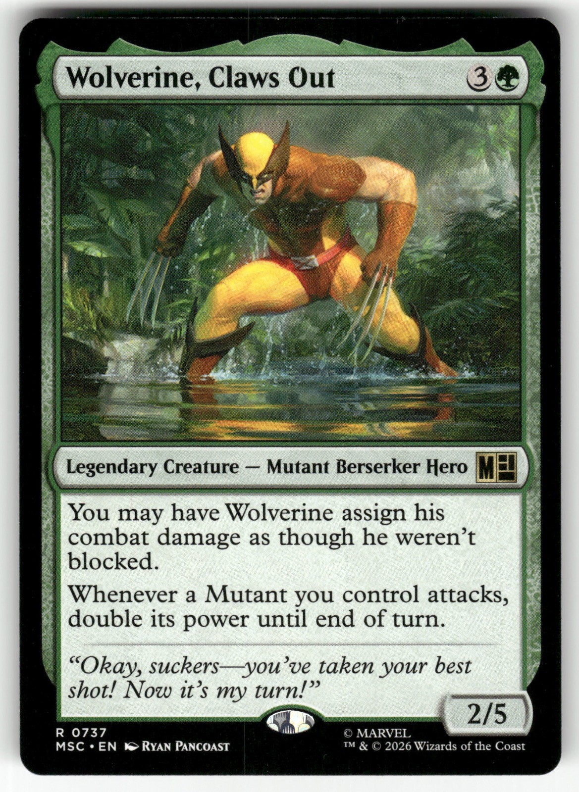 Wolverine, Claws Out 737 Commander: Marvel Super Heroes Magic: The Gathering NM