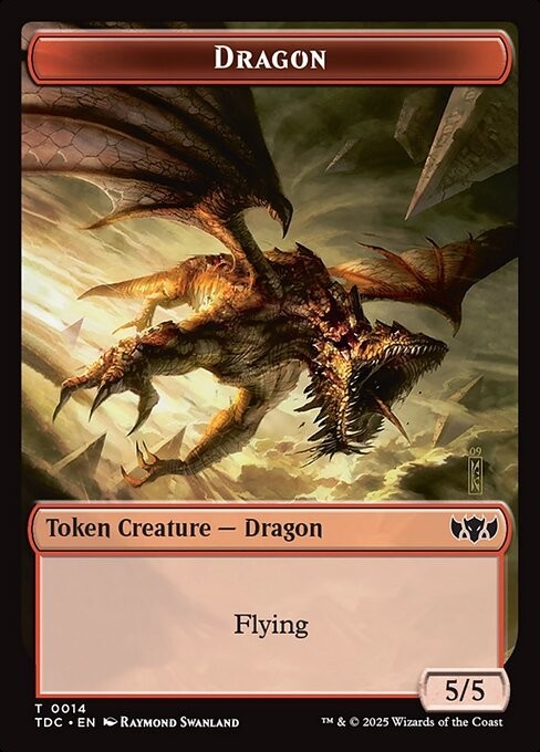 Dragon Treasure 0014-0016 Double Sided Token TDC MTG NM