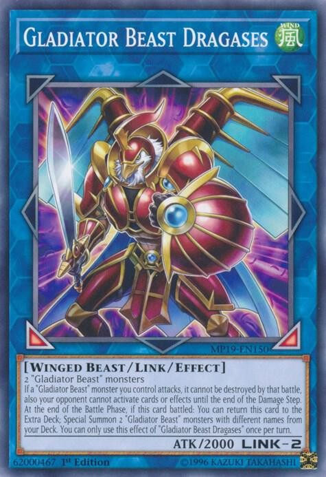 Yugioh Gladiator Beast Dragases 1st Edition Common MP19-EN150 NM