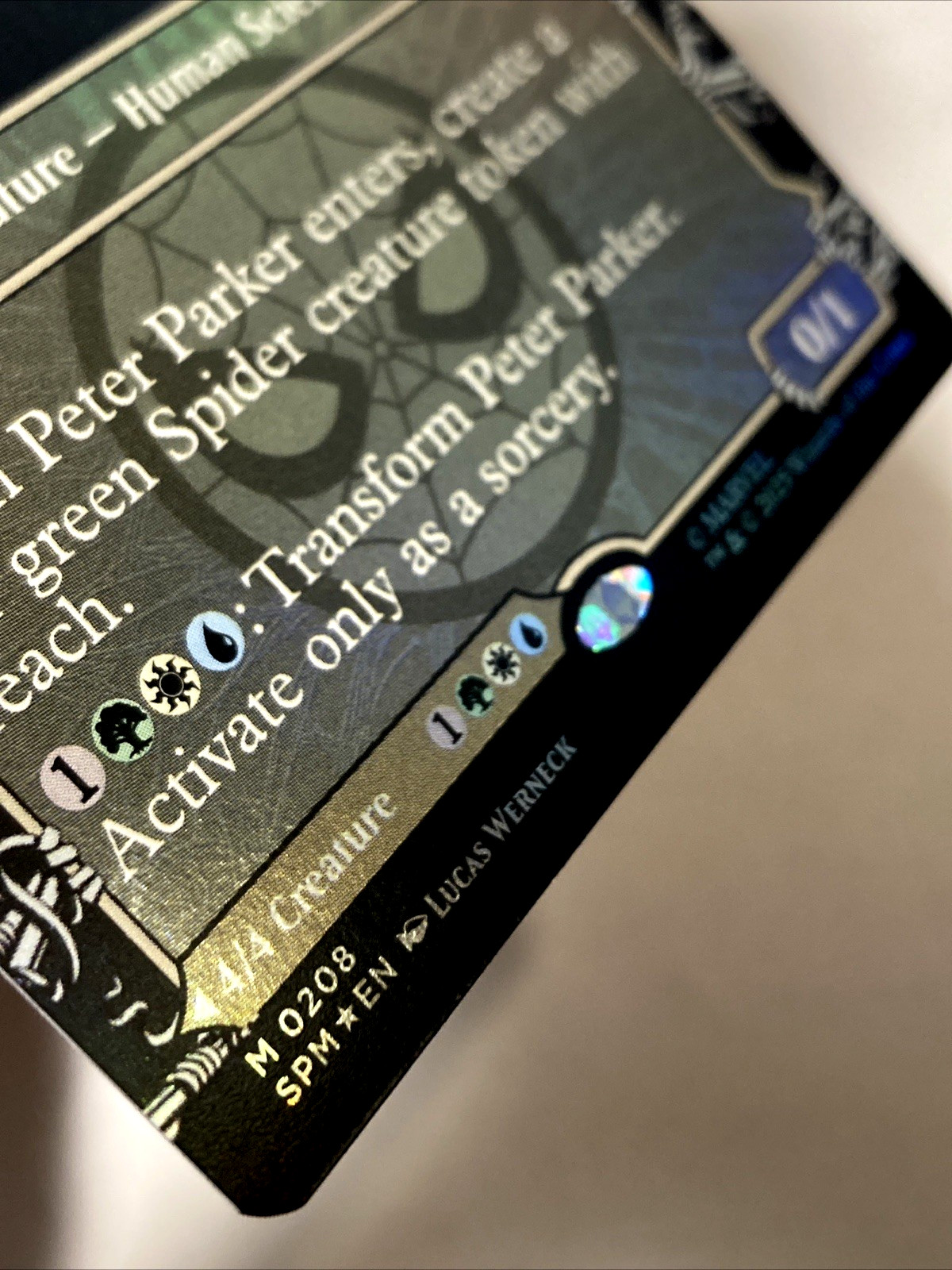 MTG Peter Parker (Borderless Foil) Marvel’s Spider-Man 0208 LP – NM