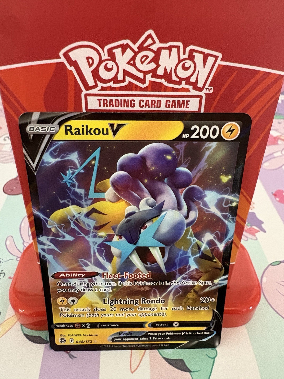 Pokémon Raikou V 048/172 Brilliant Stars Ultra Rare Holo NM