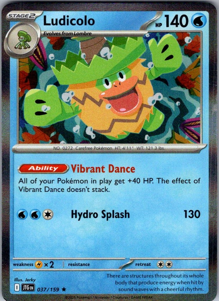Ludicolo Journey Together 037/159 Rare Holo Pokemon Near Mint