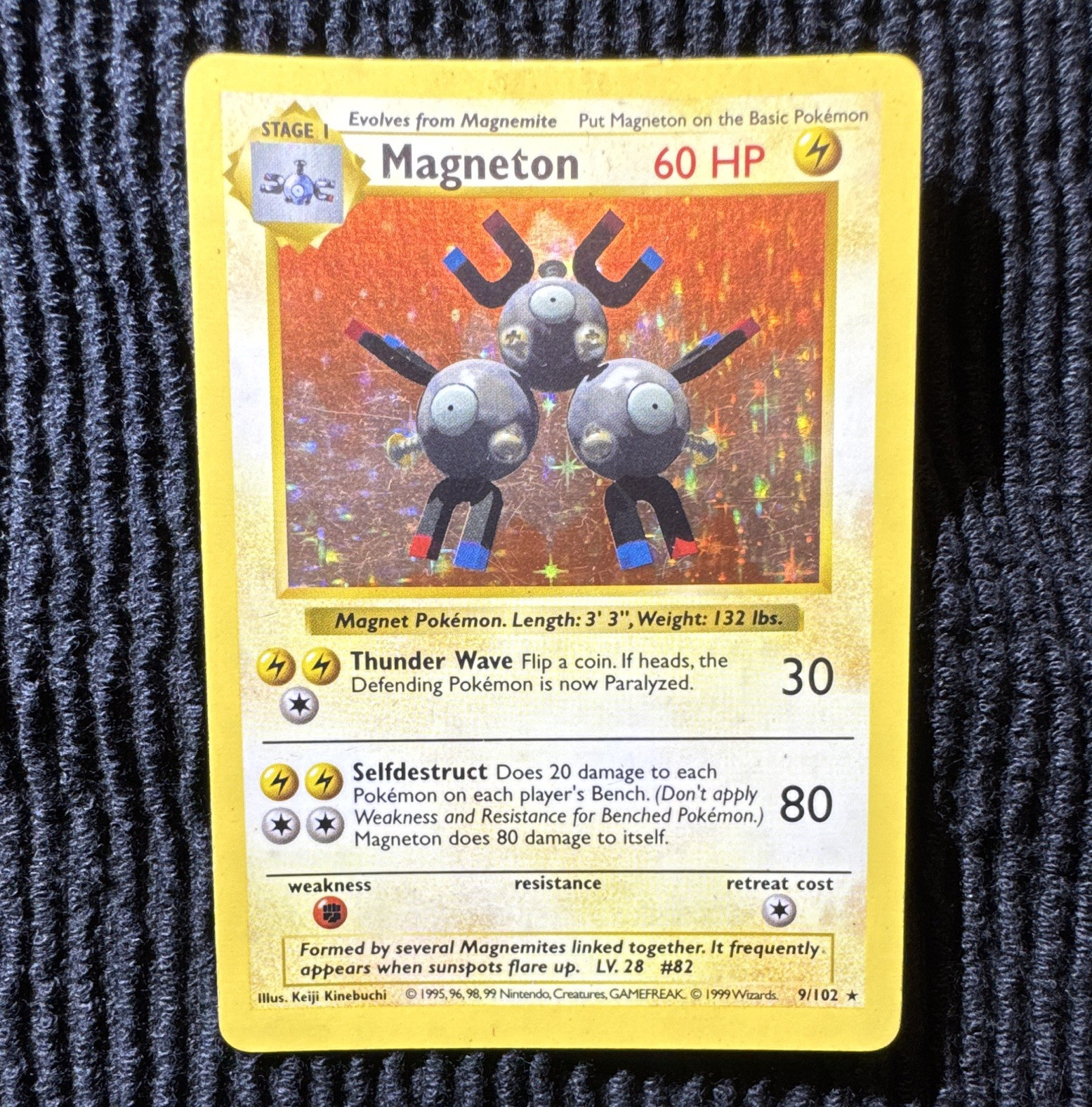 Pokemon TCG Magneton Holo Rare 9/102 Fossil 1999 Stage 1 HP 60 English