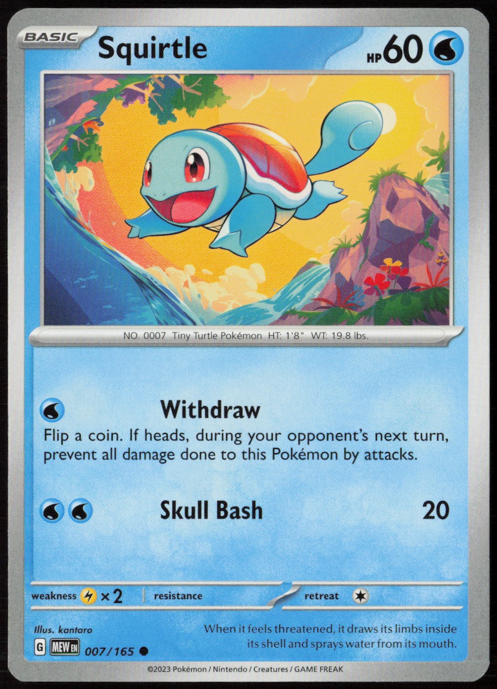 Squirtle – 007/165 #7/165 (LP) SV: Scarlet & Violet 151 MEW Pokemon