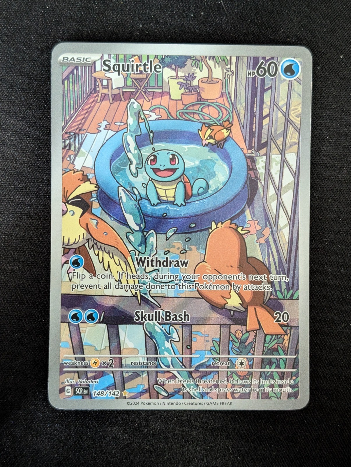 Squirtle 148/142 Illustration Rare SV07: Stellar Crown Holo SCR