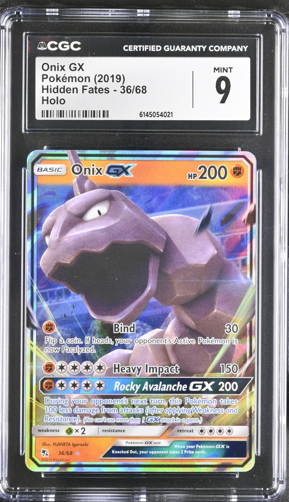 Onix GX 36/68 Hidden Fates CGC 9 Mint 2019