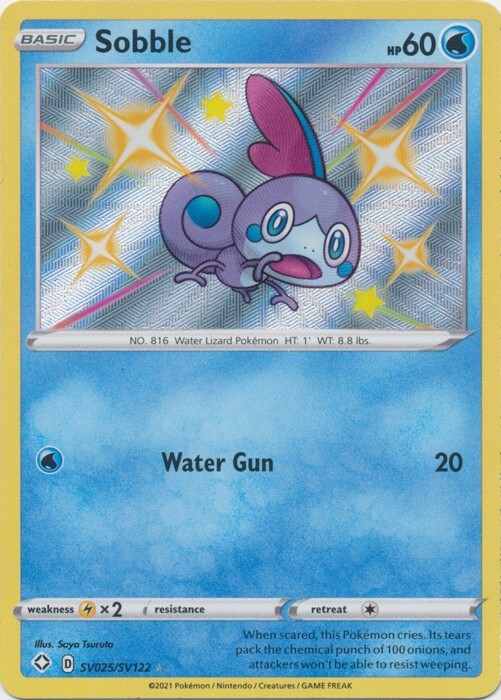 Sobble SV025/SV122 Shiny Holo Rare Shining Fates Pokemon TCG