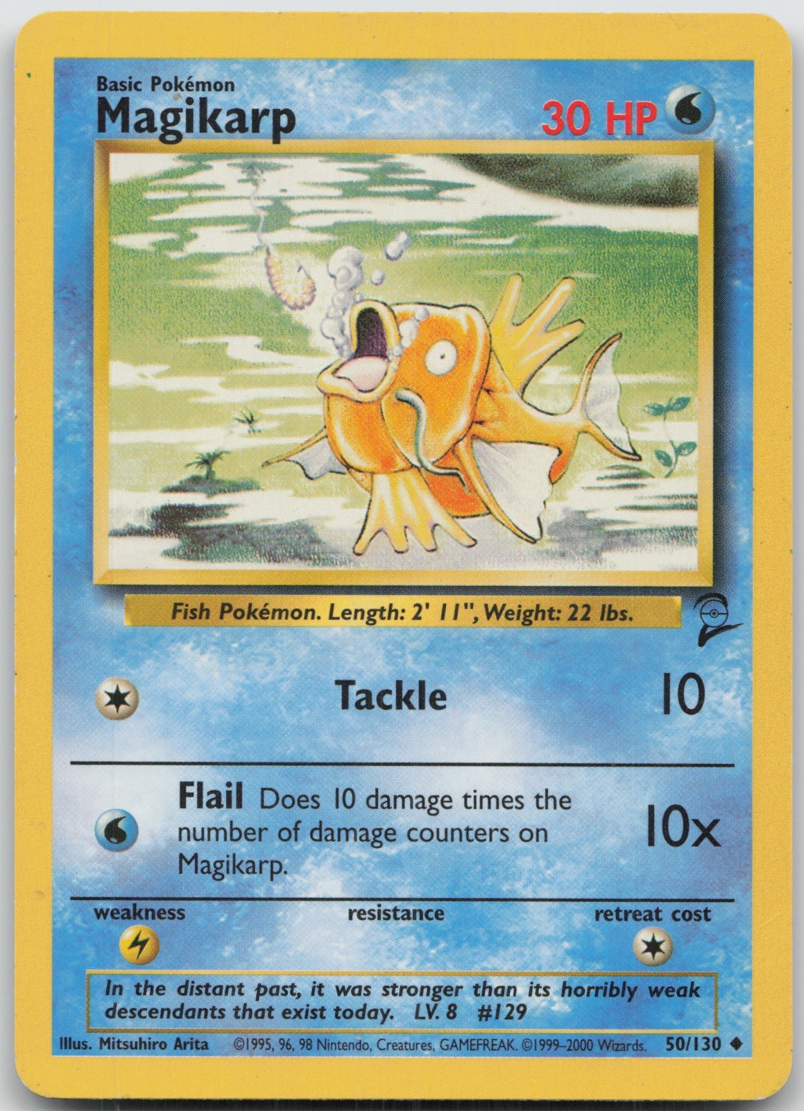 Magikarp Uncommon Base Set 2 050/130 LP Mitsuhiro Arita