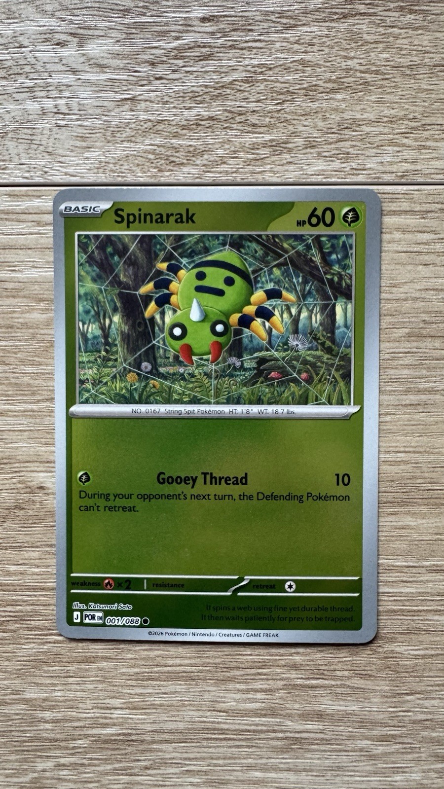 Pokémon Spinarak 001/088 – ME03: Perfect Order Common Reverse Holo Card NM
