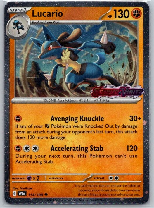 Lucario (Scarlet & Violet Stamp) 114/198 Miscellaneous Cards & Products NM