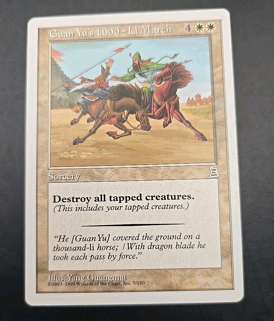 Guan Yu’s 1,000-Li March Portal Three Kingdoms MTG Regular Lightly Played
