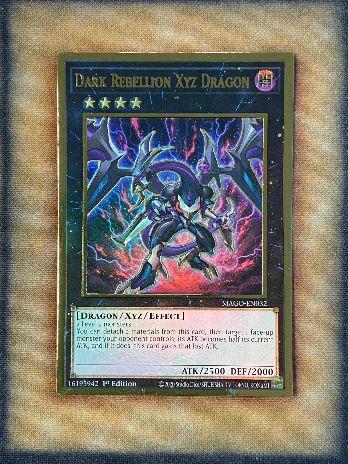Yugioh Dark Rebellion Xyz Dragon MAGO-EN032 Gold Rare 1st Ed NM