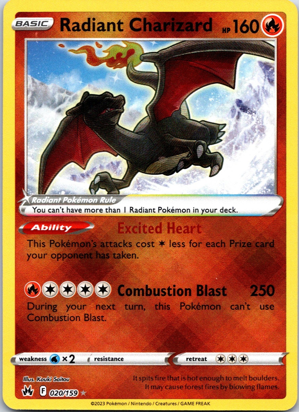 Radiant Charizard Radiant Rare SWSH: Crown Zenith 020/159 NM