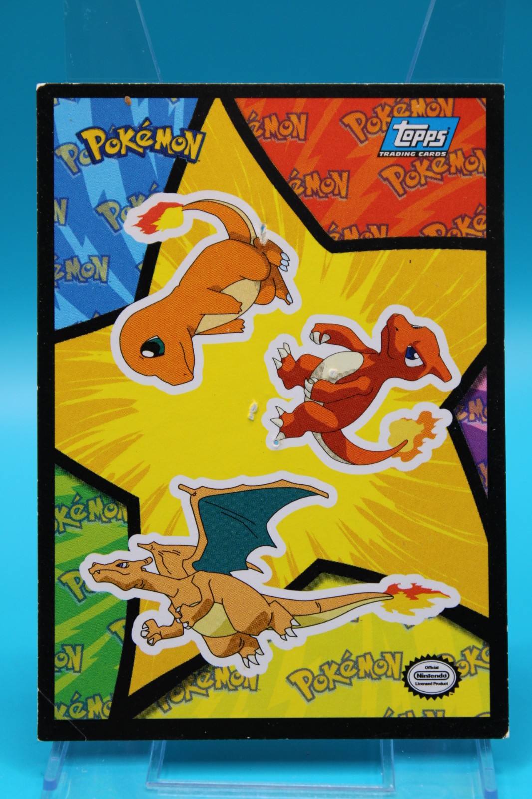 Pokemon Movie Charmander Charmeleon & Charizard Blue Topps Logo *see photos 1999