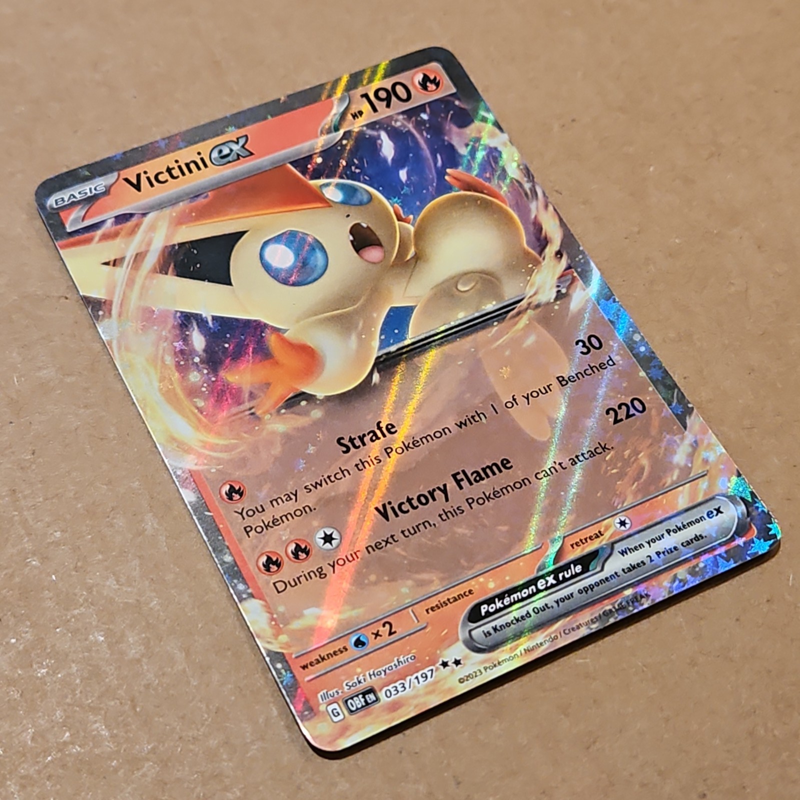 Pokemon Victini ex 033/197 SV03: Obsidian Flames Holo NM TCG CCG