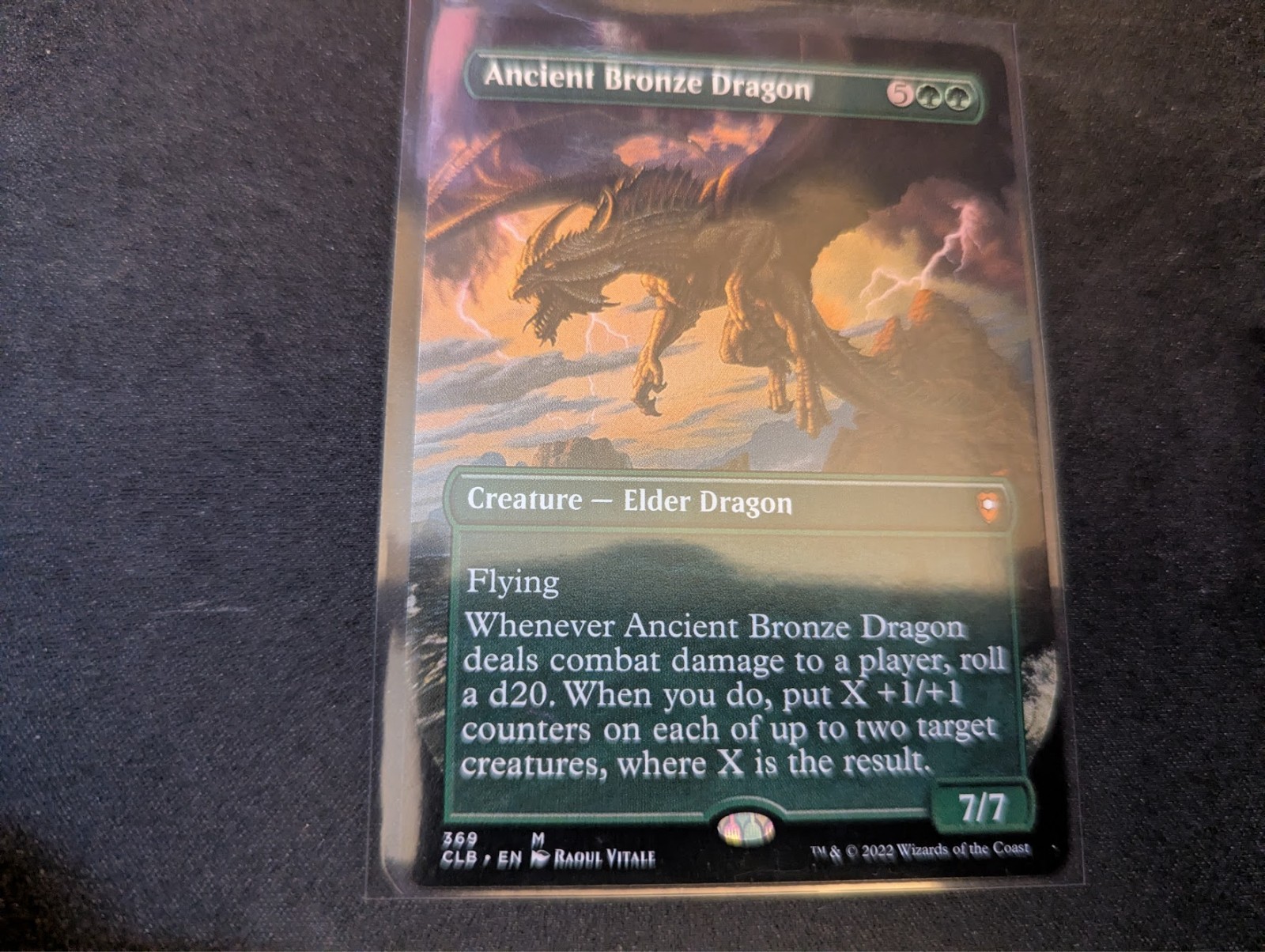 MTG Magic the Gathering Ancient Bronze Dragon Borderless CLB!