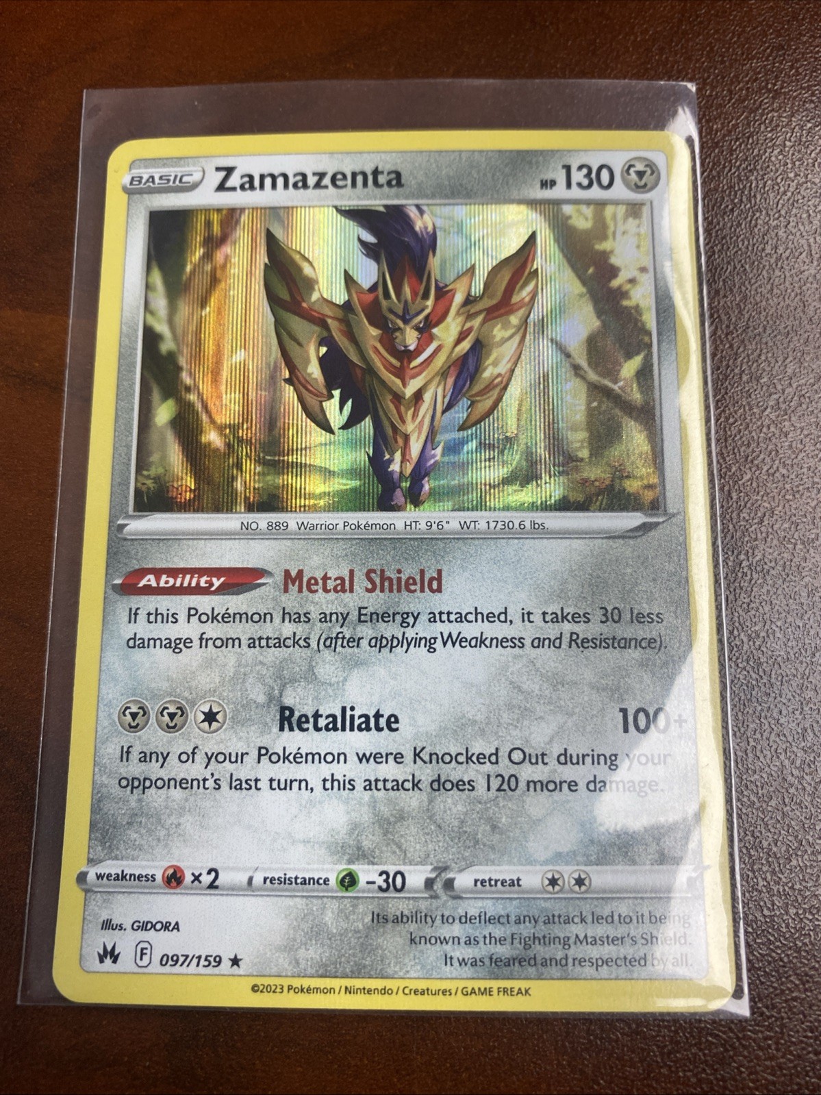 Zamazenta 097/159 Holo Crown Zenith Holo NM/M Pokemon