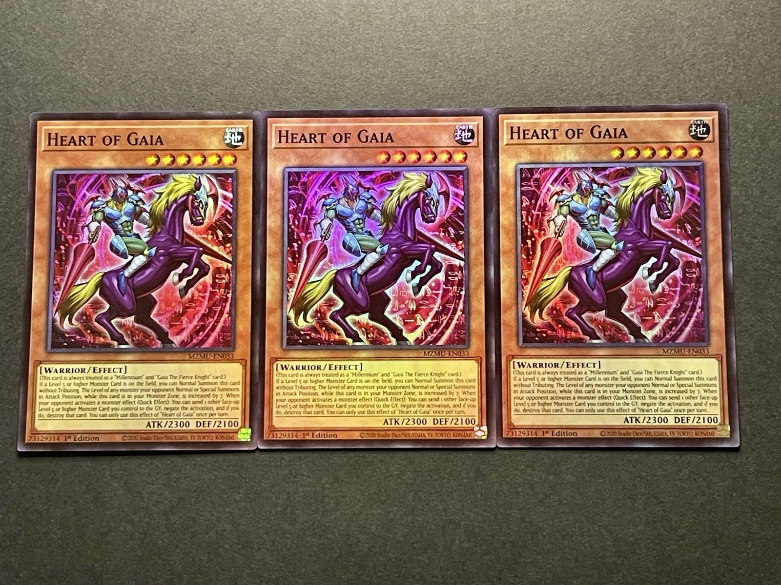 3x Heart Of Gaia | MZMU-EN033 | Super Rares | NM | 1st Edition | YuGiOh!