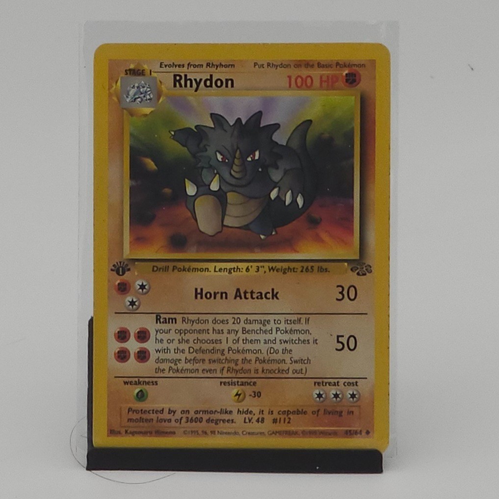 Pokemon Rhydon Jungle 45/64 1st Edition Uncommon LP