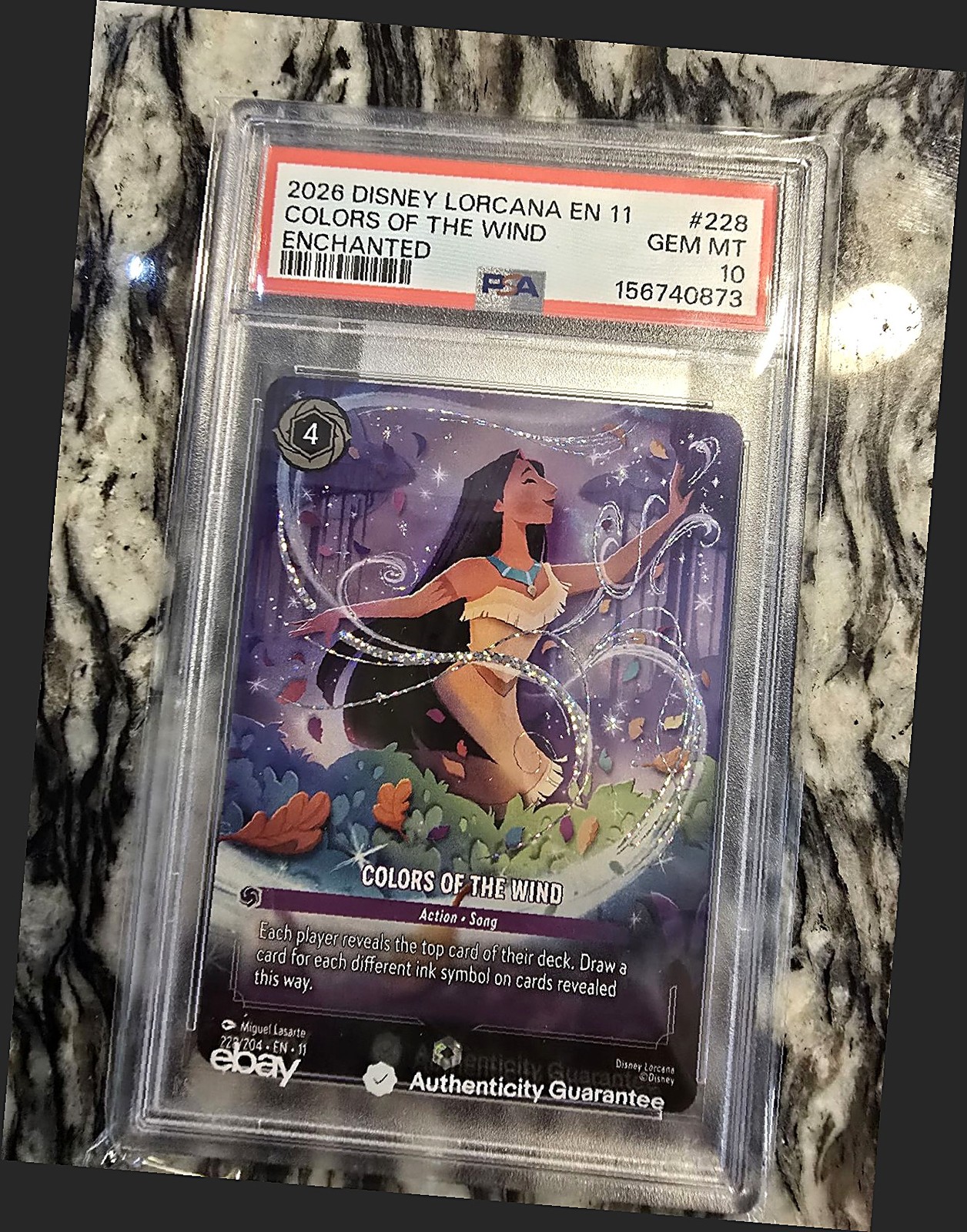 Colors of the Wind ENCHANTED 228/204 Winterspell Lorcana PSA 10 GEM Pocahontas