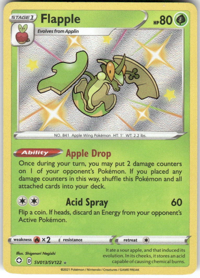 Flapple SV013/SV122 Shiny Rare Shining Fates Shiny Vault Pokemon Holo LP