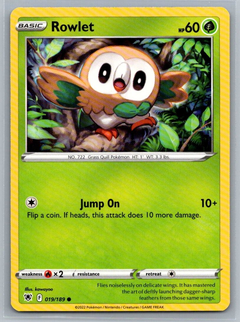 Rowlet 19/189 Astral Radiance Common Pokémon TCG 2022