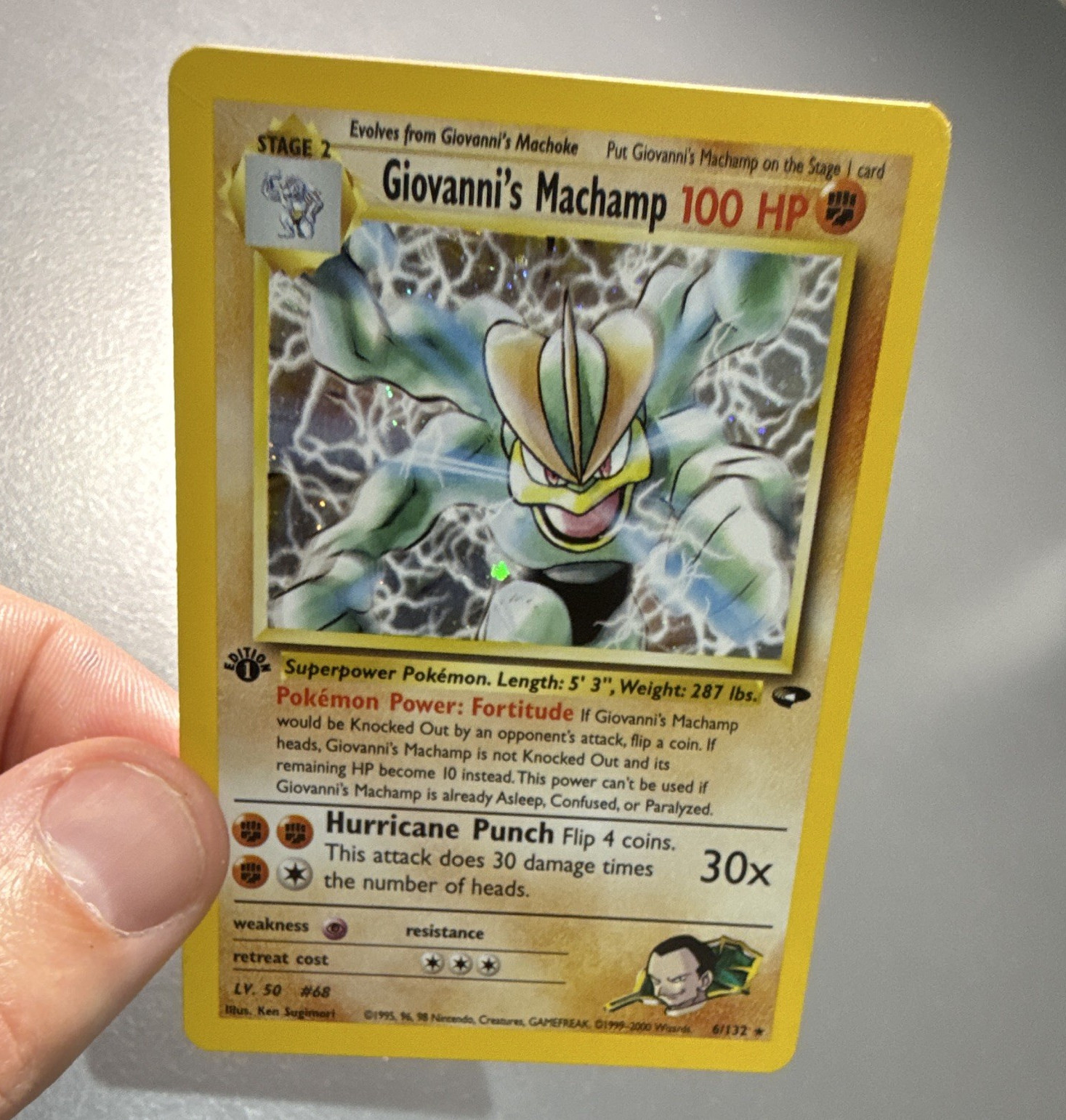 1st Edition Giovanni’s Machamp Holo Gym Challenge Set Vintage Pokemon Card