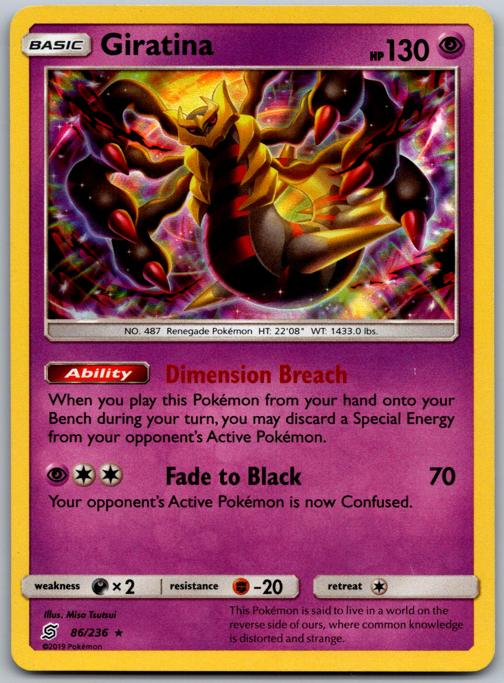 Giratina Holo Rare SM – Unified Minds Holo 86/236 MP
