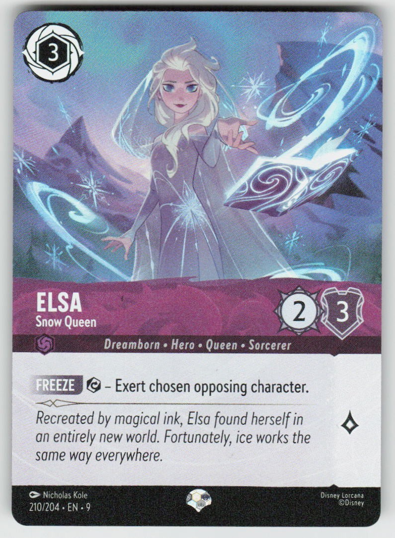 Elsa – Snow Queen (Epic) 210/204 Epic Fabled Lorcana Holo Near Mint