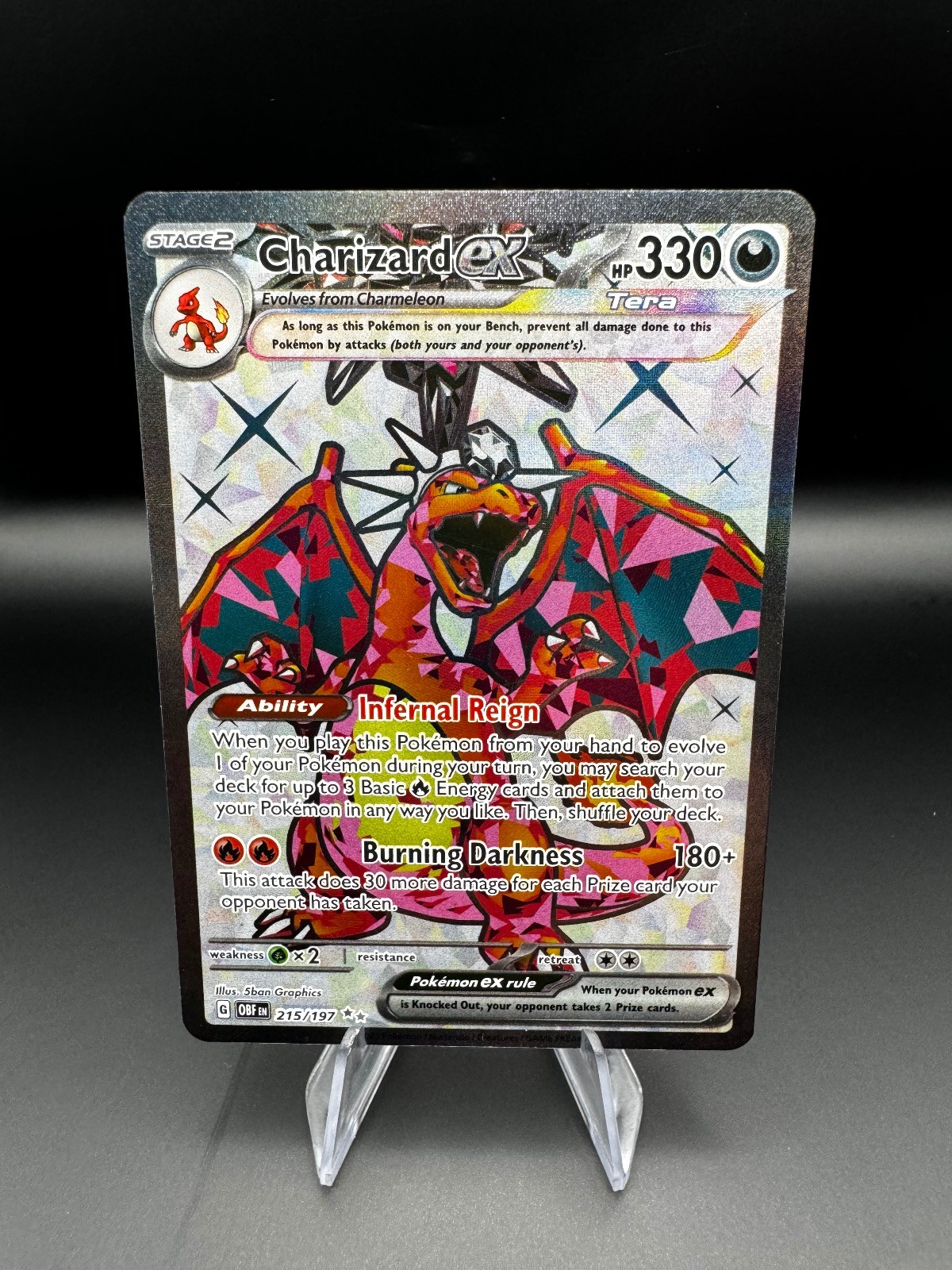 Charizard ex 215/197 Ultra Rare Obsidian Flames Pokemon Holo Near Mint