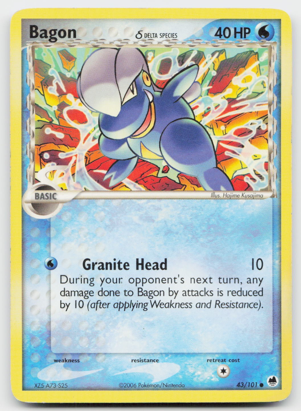 Bagon 43/101 Common Dragon Frontiers Pokemon Lightly Played