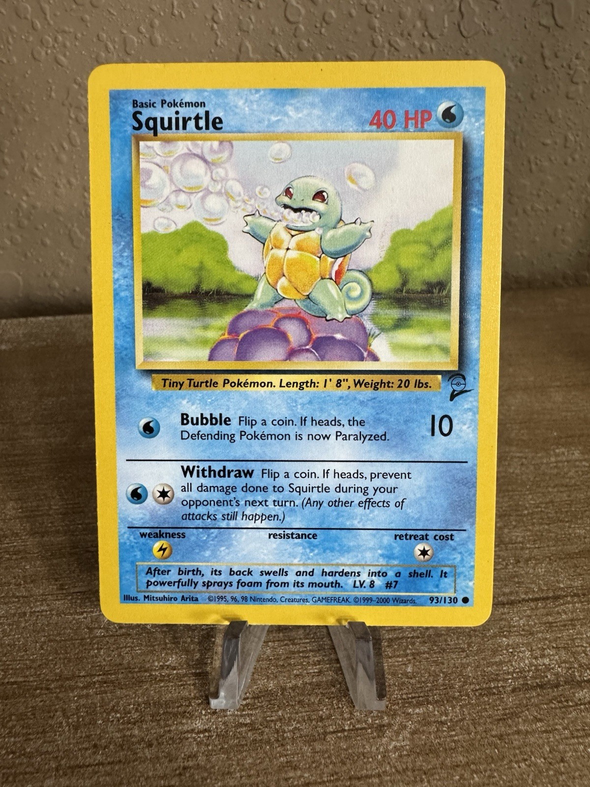 1999-2000 Pokemon Squirtle 93/130 Base Set 2 Common