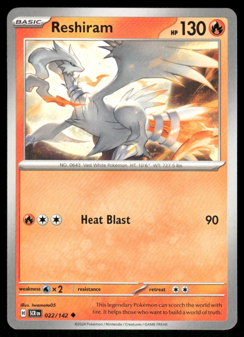 Reshiram 22/142 – Stellar Crown – Uncommon NM