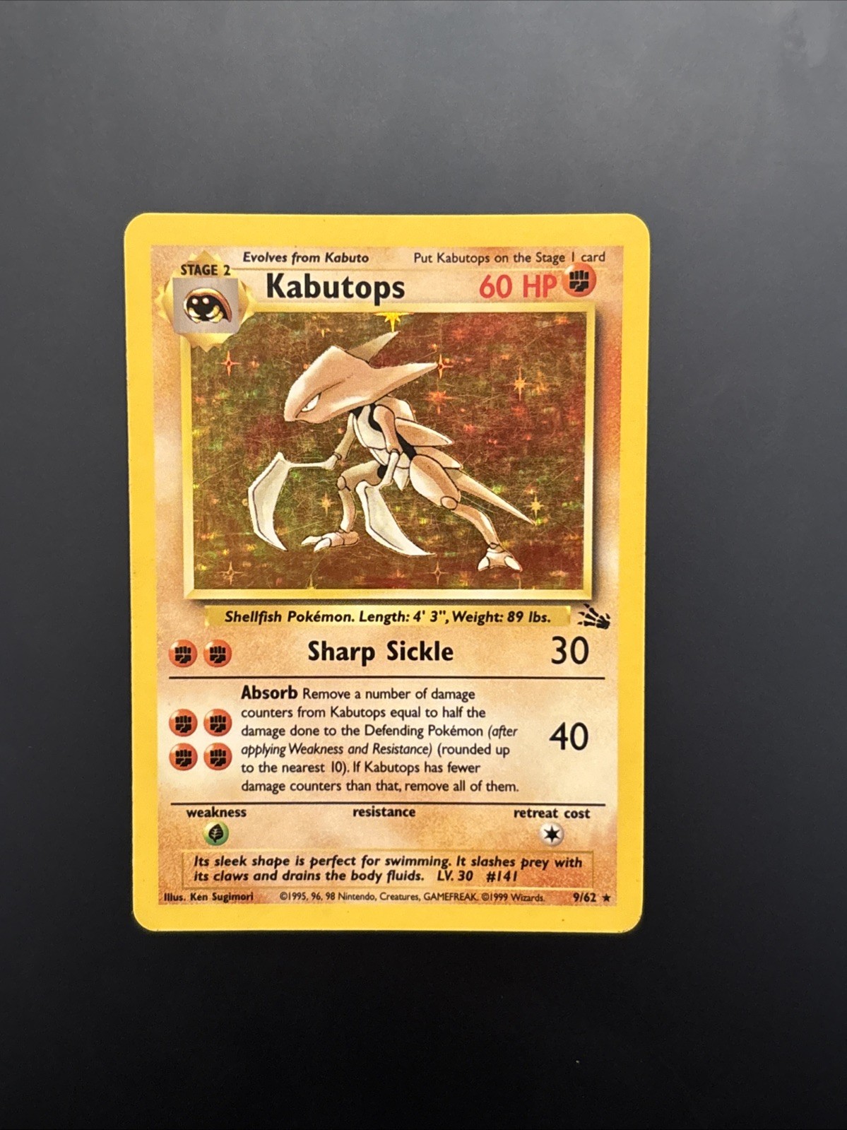 Kabutops 9/62 Fossil Holo