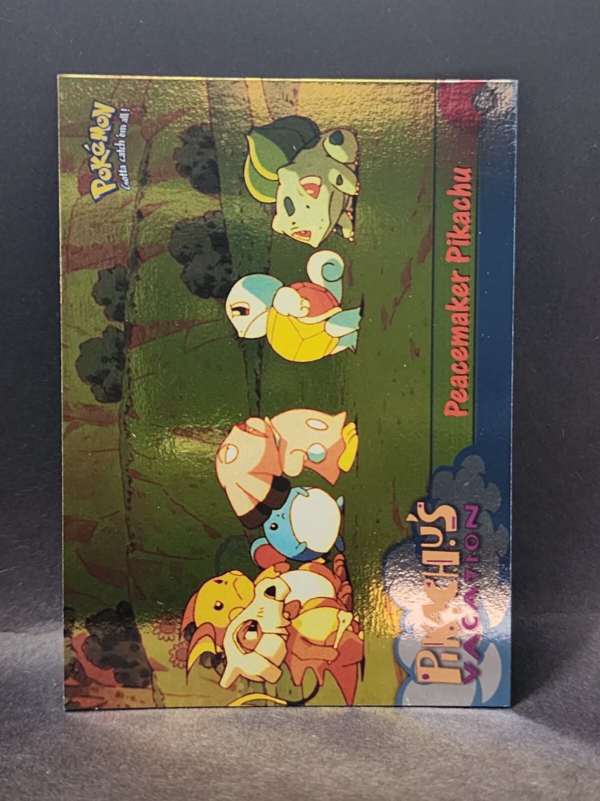 Pokemon Topps Pikachu’s Vacation Rainbow Foil Card 46 – Peacemaker Pikachu