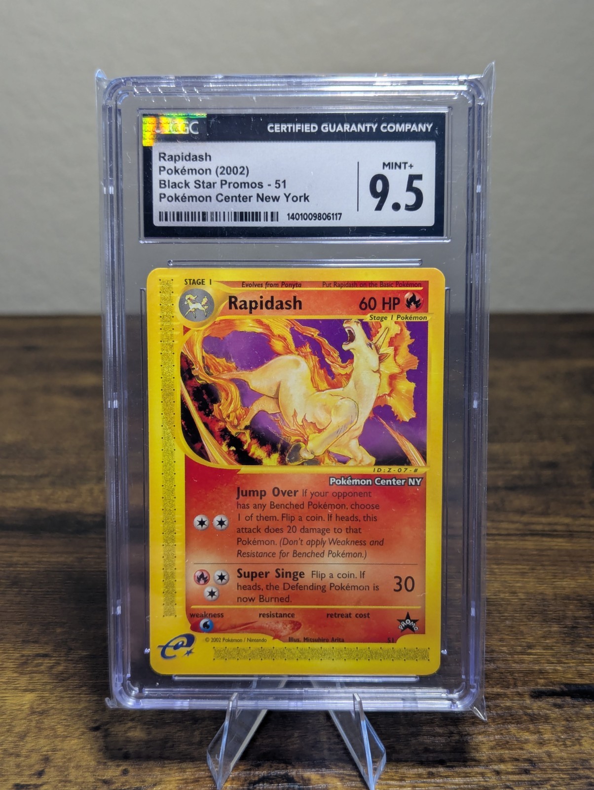 Pokemon Rapidash #51 Black Star Promos Pokemon Center NY CGC 9.5 English 2002